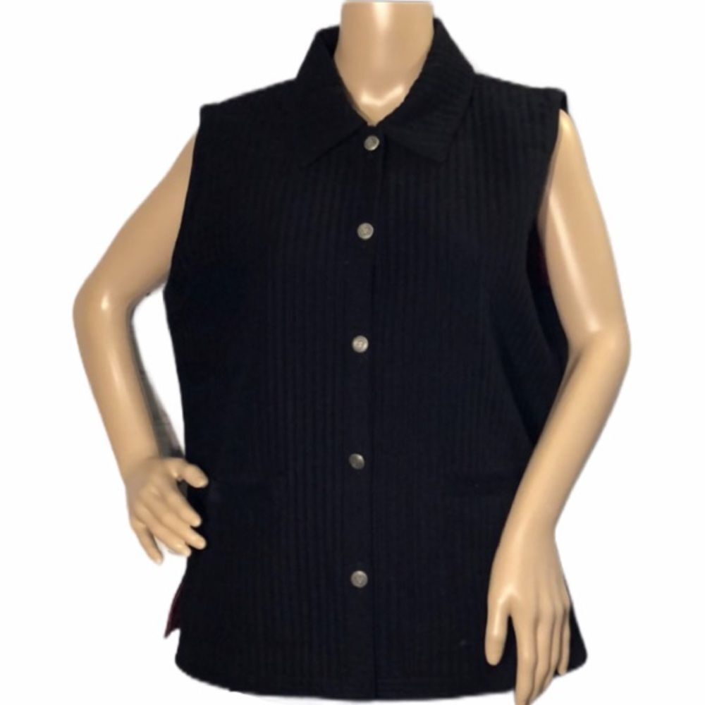 Northern Reflections Vintage 1990s Y2K Heavy Velvet Burnout Quilted Vest L